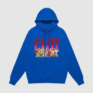 Clot x Street‎ Fighter M/L/XL Pullover Hoodie Sweatshirt Blue New Men